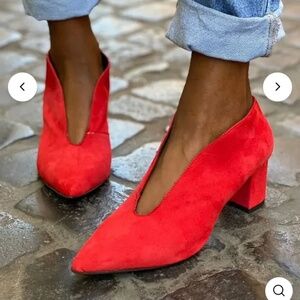 *Brand New* Red Bootie Block Heels